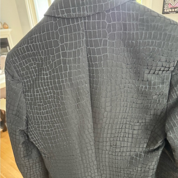 Men’s HUGO by Hugo Boss Black Crocodile print Jacket Sport-coat Blazer Size 36R - Picture 2 of 2